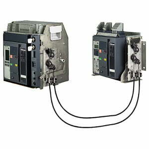 1sch-48610-48609-1 Khóa liên động cơ khí cho 3 nguồn, chỉ 1 máy cắt đóng, cố định hoặc kéo rút Schneider 48610