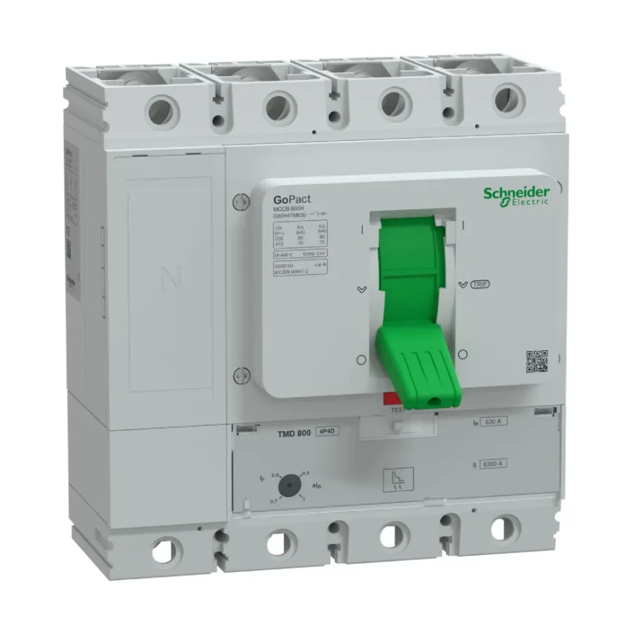 1sch-g80h4tm630 Cầu dao khối MCCB GoPact 800H 4P 630A 70kA chỉnh dòng Schneider G80H4TM630