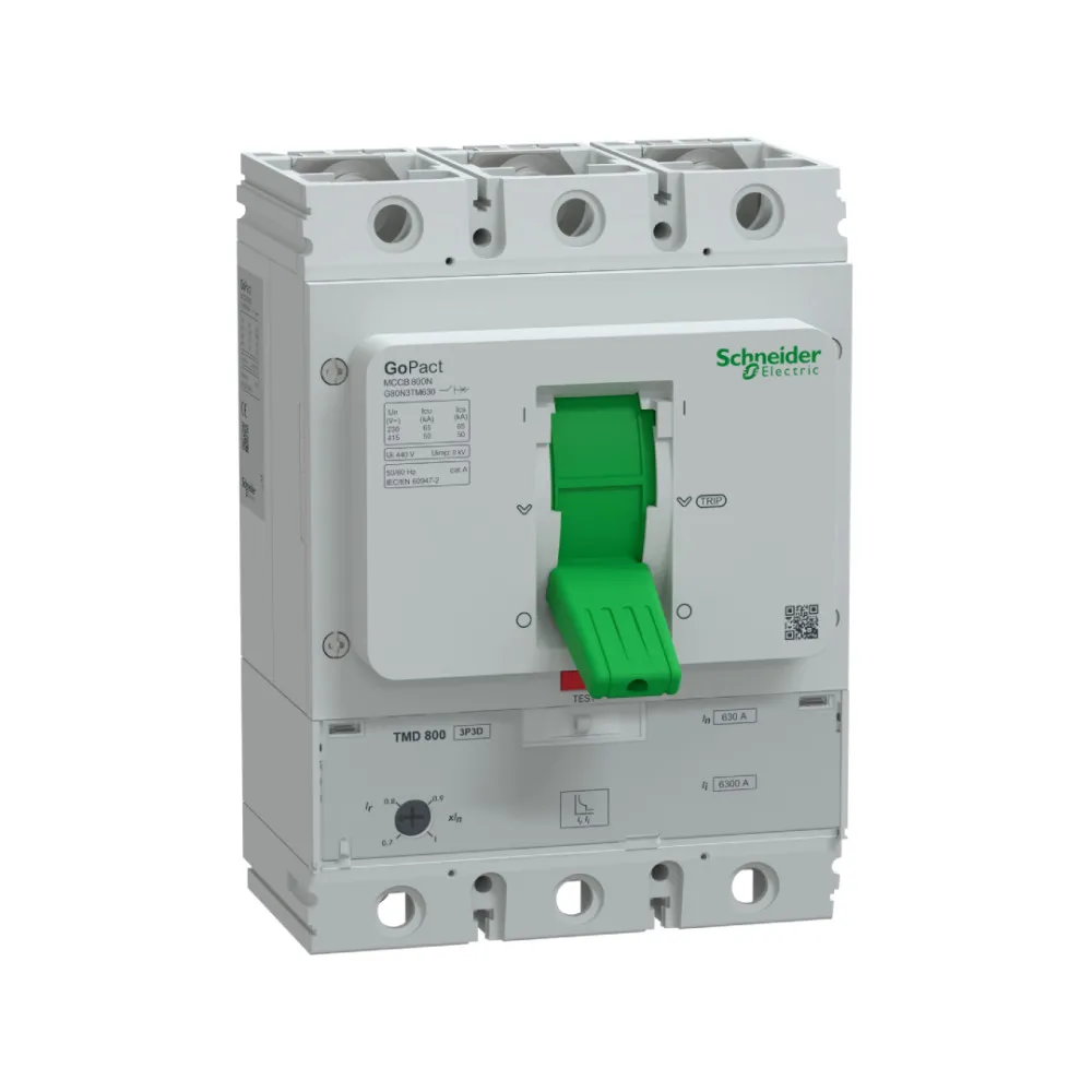 1sch-g80n3tm630 Cầu dao khối MCCB GoPact 800N 3P 630A 50kA chỉnh dòng Schneider G80N3TM630