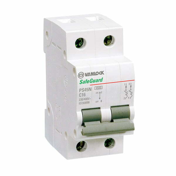1sin-ps45n-2-5 Cầu dao tép MCB 2P 50A 4.5kA Vanlock PS45N/C2050