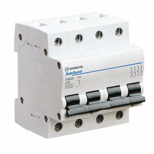 1sin-ps65s-4-3 Cầu dao tép MCB 4P 40A 6kA Vanlock PS65S/C4040