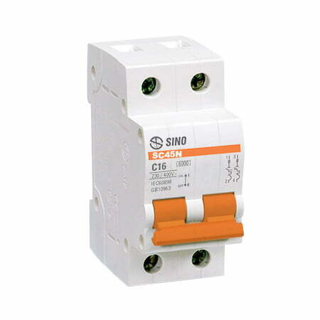 1sin-sc45n-2-4 Cầu dao tép MCB 2P 40A 4.5kA Sino SC45N/C2040