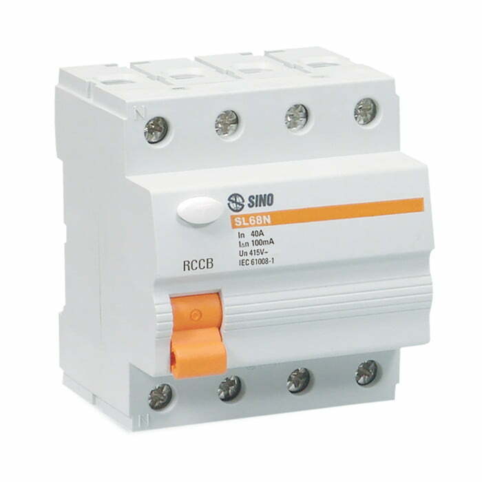 1sin-sl68n-4-10 Chống rò RCCB 4P 25A 100mA Sino SL68N/4025/100
