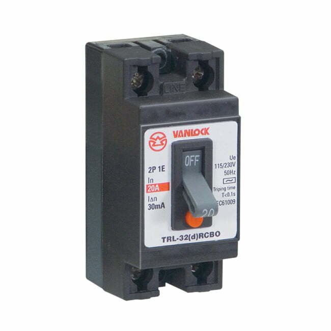 1sin-trl32-1 Cầu dao an toàn chống rò 10A 30mA Vanlock TRL32/10A