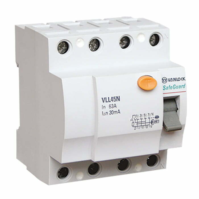1sin-vll45n-4-8 Chống rò RCCB 4P 32A 100mA Vanlock VLL45N/4032/100