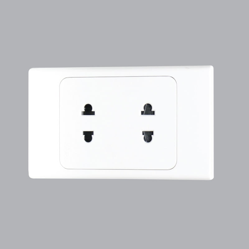 2mpe-a20us2n Bộ ổ cắm A20 Plus đôi 2 chấu đế liền 16A MPE A20US2N