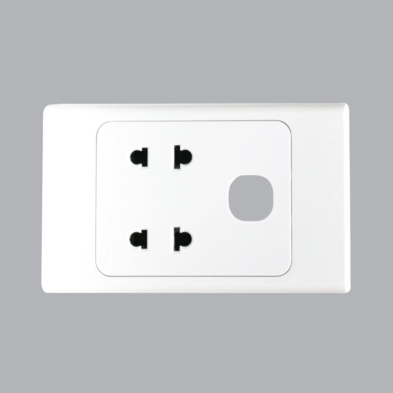 2mpe-a20us2xn Bộ ổ cắm A20 Plus đôi 2 chấu + 1 lổ MPE A20US2XN