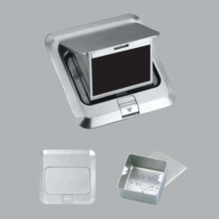 Ổ cắm âm sàn vuông màu bạc, mặt phẳng, đóng mở êm MPE F2A-60