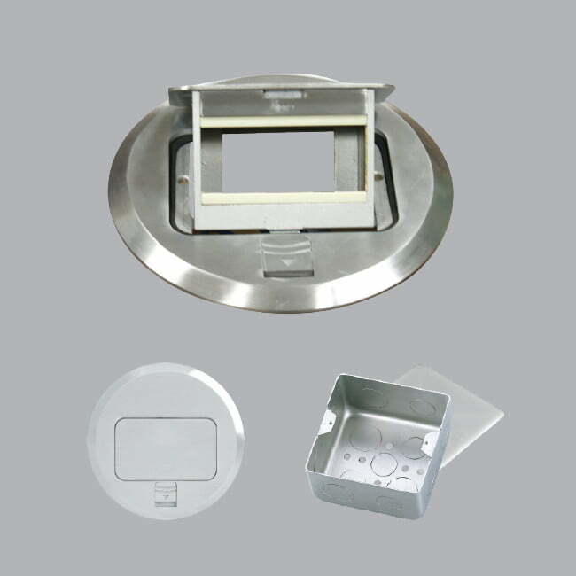 2mpe-fca-60 Ổ cắm âm sàn tròn màu xám MPE FCA-60