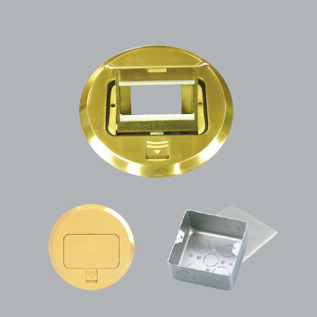 2mpe-fcy-60 Ổ cắm âm sàn tròn màu vàng MPE FCY-60