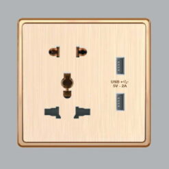 Bộ ổ cắm S70 đa năng + ổ cắm đơn 2 chấu + 2 ổ USB MPE S7MS/USB