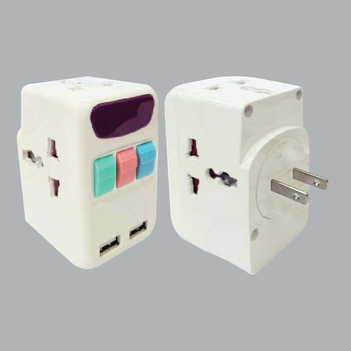 2mpe-ta4 Ổ cắm du lịch đa năng + 2 cổng USB MPE TA4