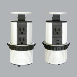 Bộ ổ cắm âm bàn 3 ổ cắm 3 chấu (2 chấu dẹp, 1 chấu tròn) + 2 cổng USB, có thể cắm 2 phía MPE TBS4