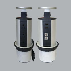 Bộ ổ cắm âm bàn 3 ổ cắm 3 chấu (2 chấu dẹp, 1 chấu tròn) + 3 cổng USB + 3 cổng mạng MPE TBS5