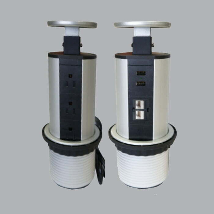 2mpe-tbs5 Bộ ổ cắm âm bàn 3 ổ cắm 3 chấu (2 chấu dẹp, 1 chấu tròn) + 3 cổng USB + 3 cổng mạng MPE TBS5