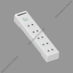 Ổ cắm có dây 3 mét 15A, 5 ổ cắm 2 chấu + 1 công tắc Nanoco NES5215-3