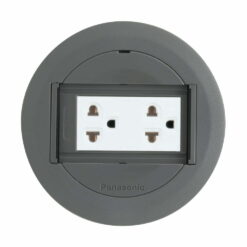 Ổ cắm âm sàn 2 ổ cắm có dây nối đất + đế âm (54x119x119mm) Panasonic DU81931HTK-1