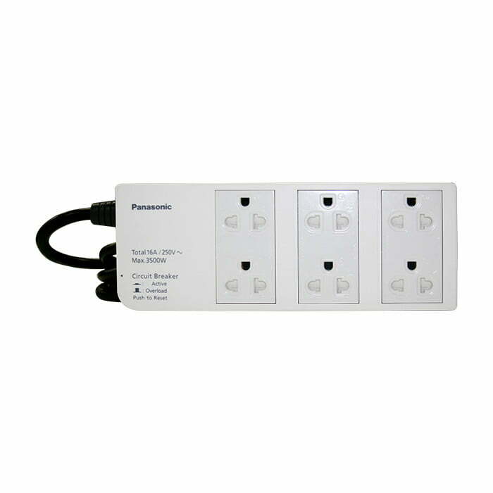 2pan-wchg2836 Ổ cắm có dây 6 ổ cắm 3500W dây 3m Panasonic WCHG2836