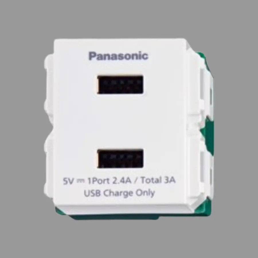 2pan-wef11821w-vn Ổ cắm sạc USB 2 cổng cắm nhanh màu trắng Panasonic WEF11821W-VN