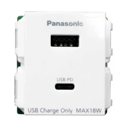 Ổ cắm USB 2 cổng type A-C 5V-3A màu trắng Panasonic WEF14821W-VN