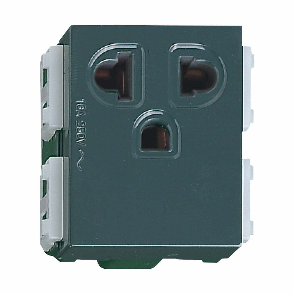 2pan-wev1181h-1 Ổ cắm đơn 3 chấu 16A cắm nhanh màu xám Panasonic WEV1181H