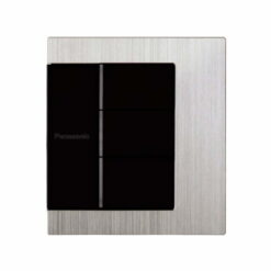 Bộ 3 công tắc Gen-X có đèn báo chuẩn BS lắp ngang Panasonic WTFBP53572S-SP