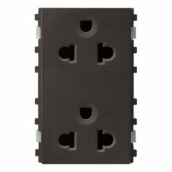 Ổ cắm đôi 3 chấu 16A size L màu đồng ánh bạc Schneider 84426LUES2_BZ_G19