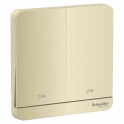 Bộ công tắc AvatarOn đôi 2 cực 20A màu vàng ánh kim Schneider E8332D20N_WG_G19
