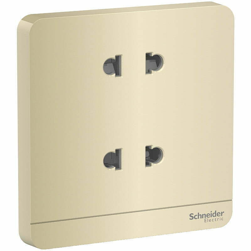 2sch-e83426u2_wg_g19 Bộ ổ cắm AvatarOn đôi 2 chấu 10A màu vàng ánh kim Schneider E83426U2_WG_G19