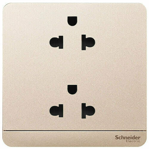 2sch-e83426ues2_wg_g19 Bộ ổ cắm AvatarOn đôi 3 chấu 16A màu vàng ánh kim Schneider E83426UES2_WG_G19