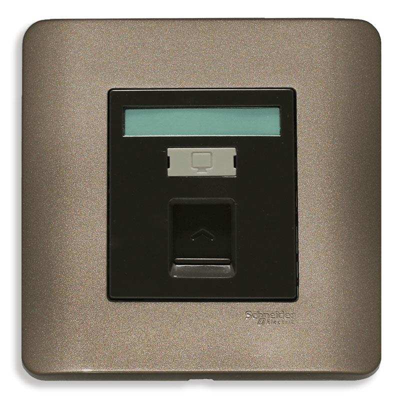 2sch-e8431rjs_5_sz_g19 Bộ ổ cắm mạng Zencelo cat6 đơn màu đồng Schneider E8431RJS_6_SZ_G19