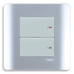 Bộ công tắc Zencelo đôi 2 chiều 16A màu xám Schneider E8432_2_SA_G19