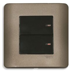 Bộ công tắc Zencelo đôi 1 chiều 16A màu đồng Schneider E8432_1_SZ_G19