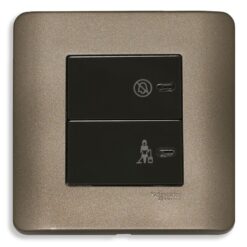 Bộ công tắc Zencelo "Không làm phiền", "Xin dọn phòng" màu đồng Schneider E8432DMS_SZ_G19