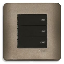 Bộ công tắc Zencelo ba 2 chiều 16A màu đồng Schneider E8433_2_SZ_G19