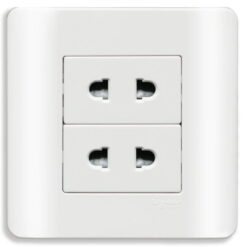 Bộ ổ cắm Zencelo đôi 2 chấu 10A màu trắng Schneider E84426U2_G19