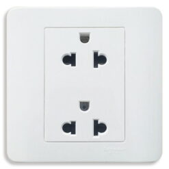 Bộ ổ cắm Zencelo đôi 3 chấu 16A màu trắng Schneider E84426UES2_WE_G19