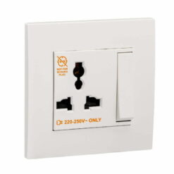 Bộ ổ cắm Vivace đơn đa năng 13A có công tắc màu trắng Schneider KB113LS_WE_G19