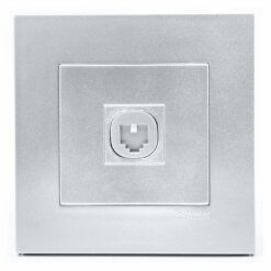 Bộ ổ cắm điện thoại Vivace đơn màu xám bạc Schneider KB31TS_AS