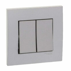 Bộ công tắc Vivace đôi 2 chiều 16AX  màu xám bạc Schneider KB32_AS_G19