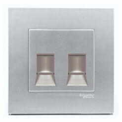 Bộ ổ cắm mạng Vivace cat6 đôi màu xám bạc Schneider KB32RJ6_AS