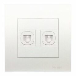 Bộ ổ cắm điện thoại Vivace đôi màu trắng Schneider KB32TS
