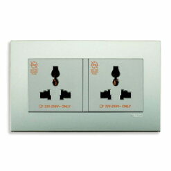 Bộ ổ cắm Vivace đôi đa năng 13A màu xám bạc Schneider KBT413S_AS_G19