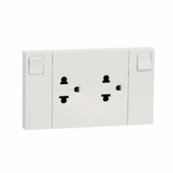 Bộ ổ cắm đôi AvatarOn A 3 chấu 16A có công tắc cắm nhanh Schneider M3T_SIS_WE