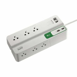 Ổ cắm có dây 3 mét, 6 ổ cắm 3 chấu 10A, 2 cổng sạc USB 2.4A, chống sét lan truyền Schneider PM63U-VN