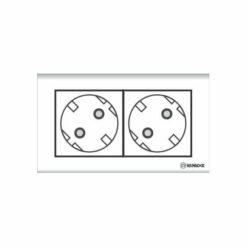 Bộ ổ cắm S18 đôi "schuko" liền đế 16A Vanlock S18/162+FC2-63