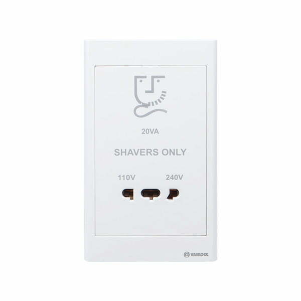 2sin-s18-2727v Bộ ổ cắm dao cạo râu S18 110/240V-20VA loại dọc Vanlock S18/2727V