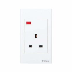 Bộ ổ cắm S18 3 chấu vuông kiểu Anh 13A có đèn báo Vanlock S1813N