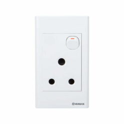 Bộ ổ cắm S18 3 chấu tròn kiểu Anh 15A có đèn báo Vanlock S1815N