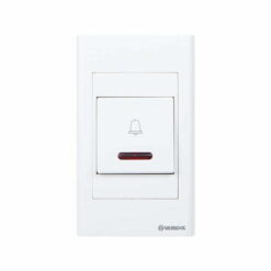 Nút chuông S18 bản rộng có đèn báo đỏ loại dọc 3A Vanlock S18BNR/V